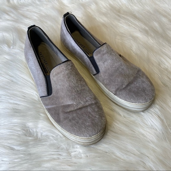 Skechers Street Rise It Grey Faux Leather Platform Slip On Sneakers Grey Size 8 - Picture 4 of 10